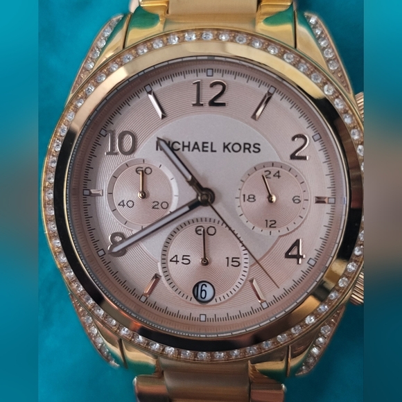 MICHAEL KORS Blair Rose Gold-Tone Stainless Steel Chronograph Watch - Picture 3 of 13